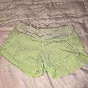 Lululemon lime green speed shorts